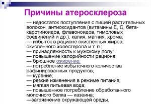 Причины атеросклероза