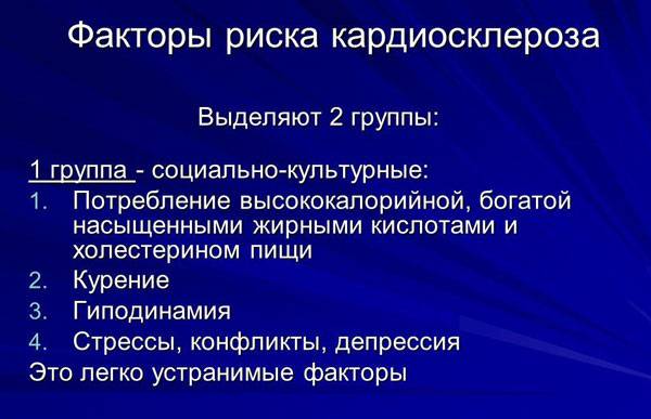 Факторы риска развития кардиосклероза