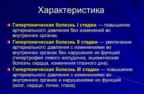 Стадии гипертонии
