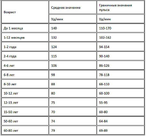 норма пульса у человека