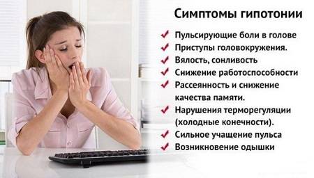 Симптомы пониженного давления у женщин