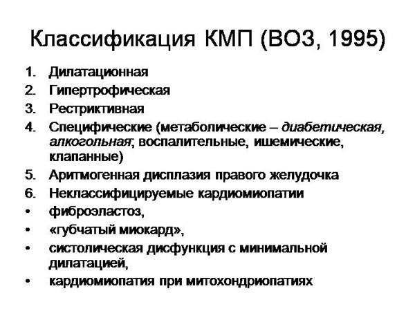 Классификация кардиомиопатий